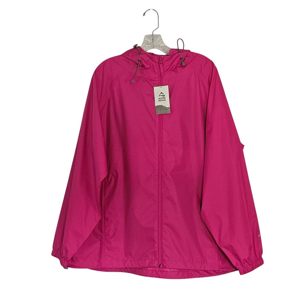 Alpine Design Women's Hot Pink Packable Hooded Rain Jacket